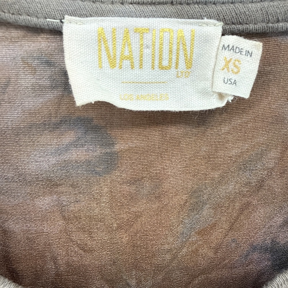 Nation LTD Top T-Shirt Aelly Tee Tie Dye Velvet Size XS - Picture 2 of 7